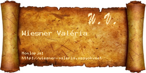 Wiesner Valéria névjegykártya